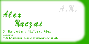 alex maczai business card